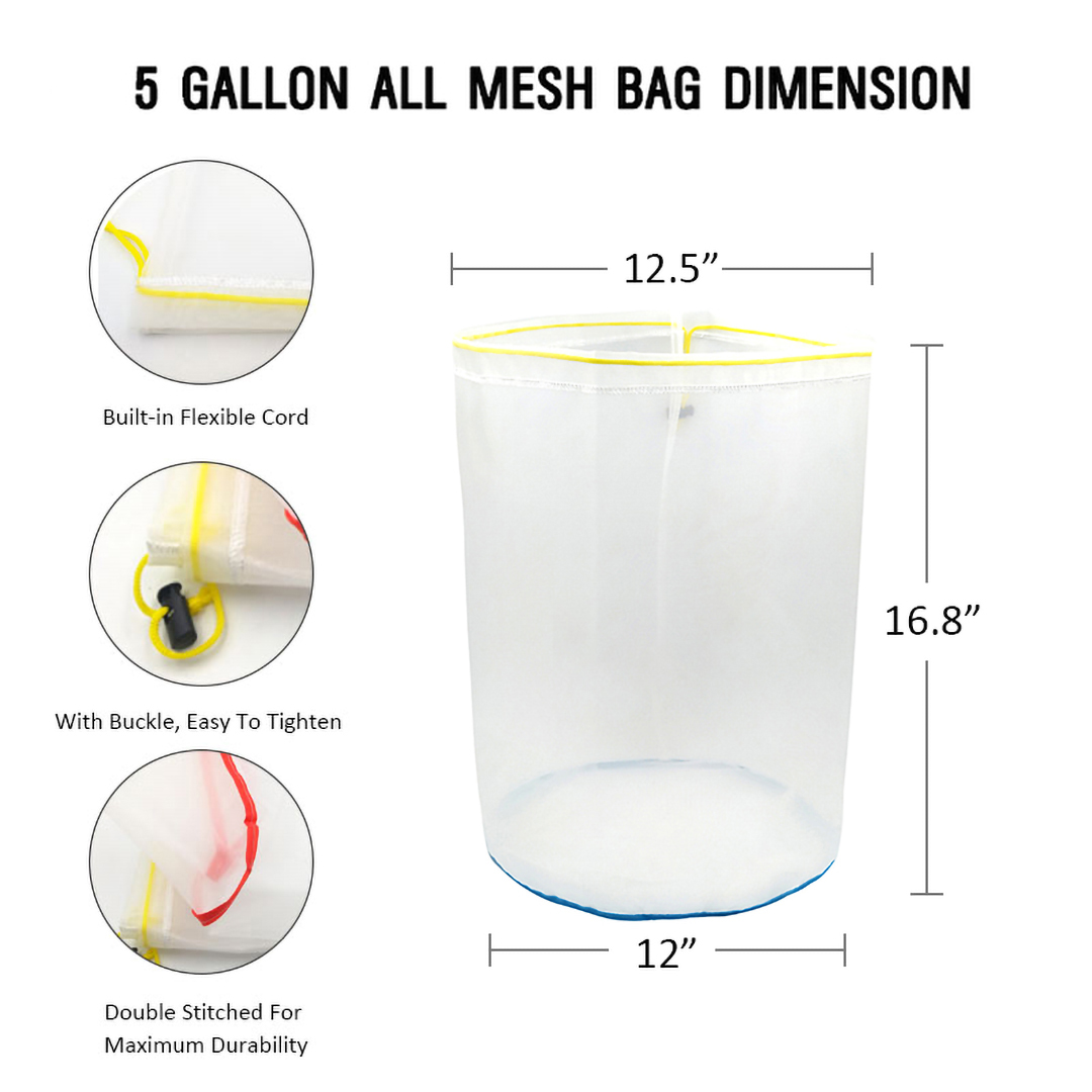 5 Gallon All Mesh Bubble Hash Bags- Single Bag