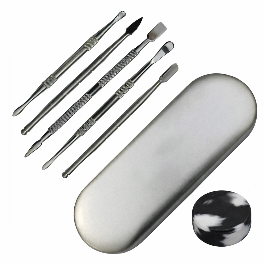 6‑Piece Stainless Steel Dab Tool Set with Hard Case thumbnail 2