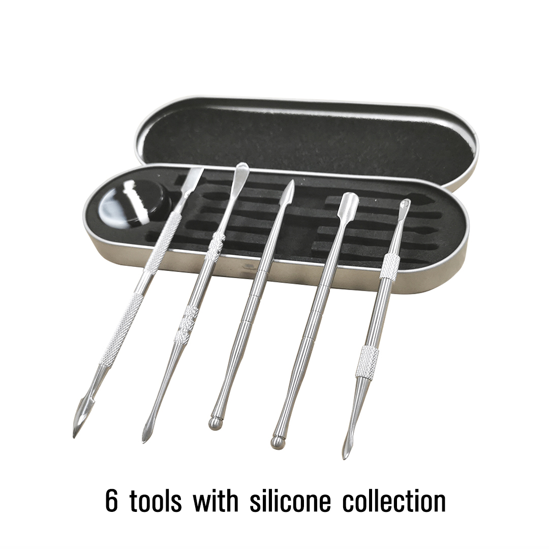 6‑Piece Stainless Steel Dab Tool Set with Hard Case thumbnail 4
