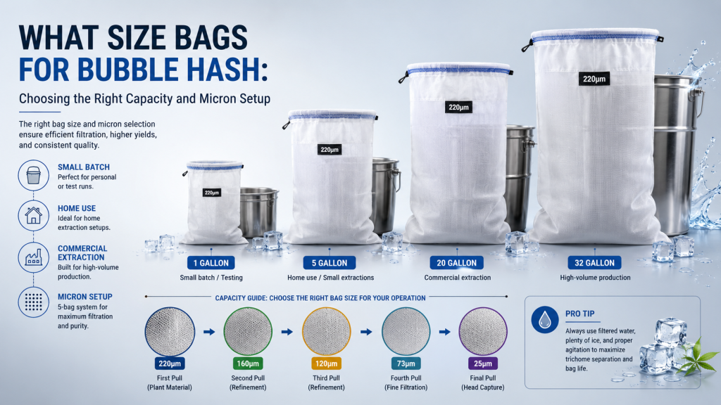 what size bags for bubble hash