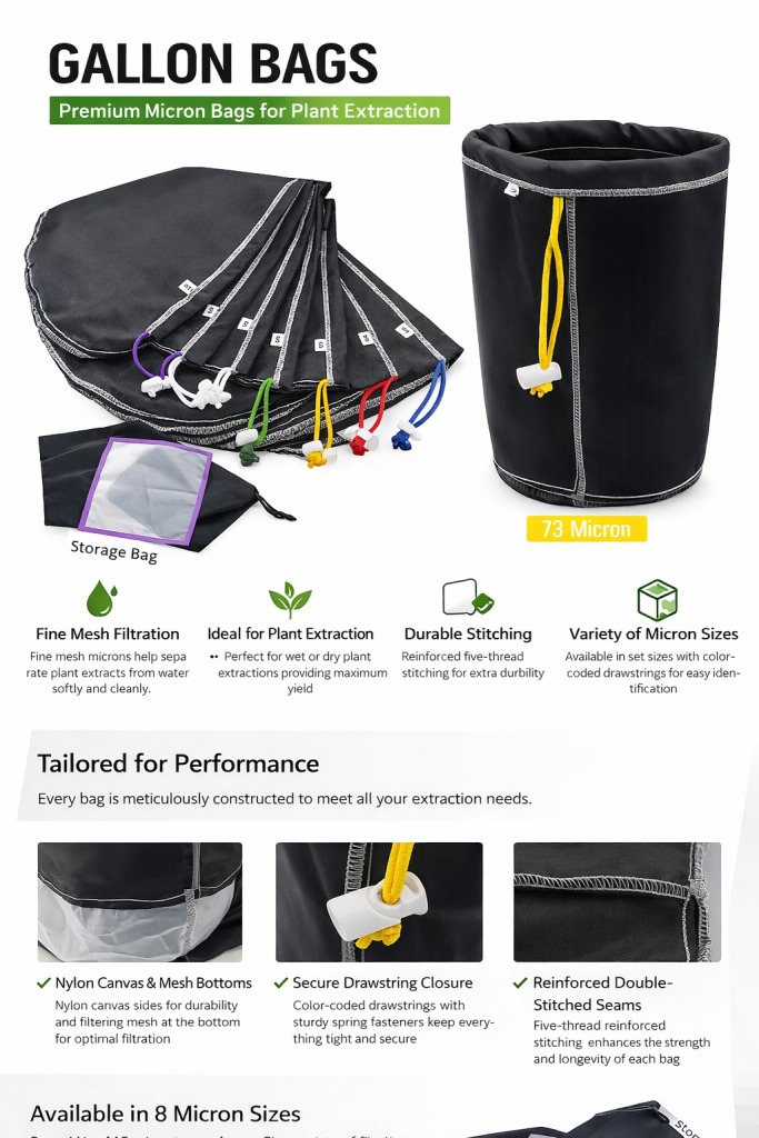 Premium Micron Bags for Plant Extraction